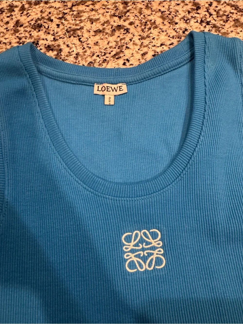 Loewe Bright Blue Ribbed Logo Tank - Picture 6 of 7